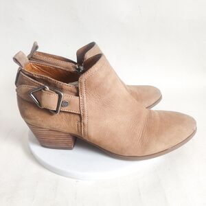 Franco Sarto Womens Garfield Boot Size 6.5 Tan Leather Block Heel Bootie Western